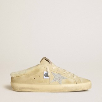 Golden Goose Super-Star Sabots With Swarovski Crystal Star And Shearling Lining GWF00110.F006706.10856